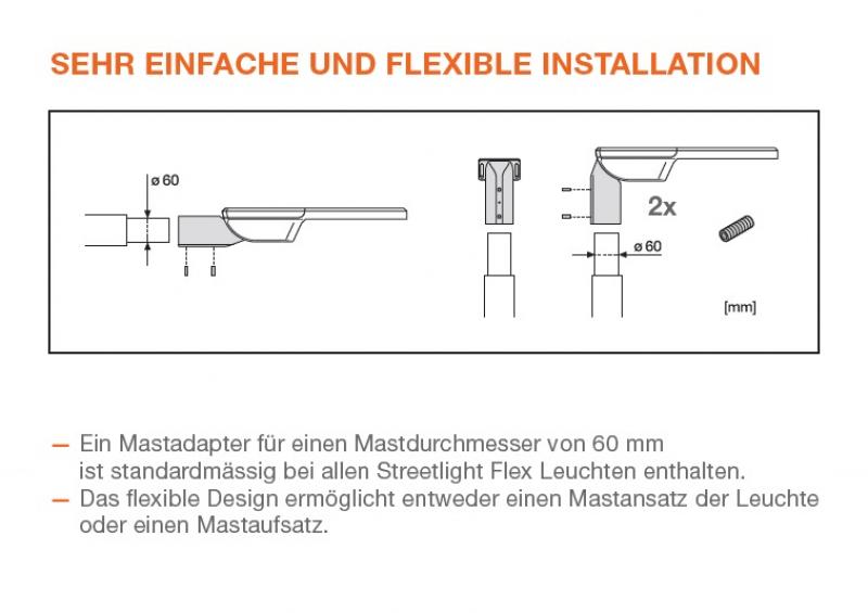 Ledvance LED Straßen- und Parkplatzbeleuchtung SL FLEX SM RV25ST P 13W 740 WAL - neutralweißes Licht